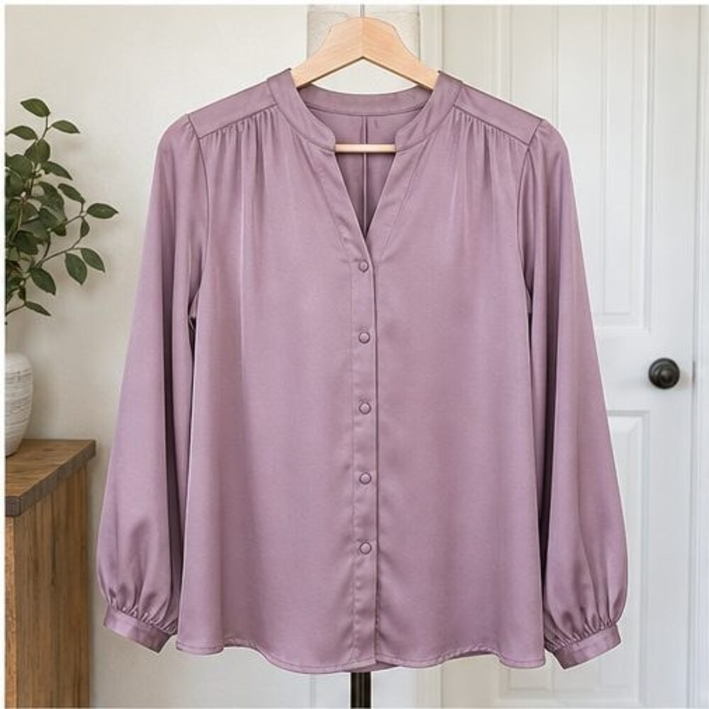 Mauve V Neck Top